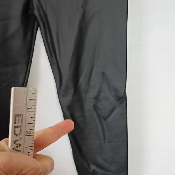 Venti6 Black Faux Leather Leggings Lined Women's Large Stretchy - Picture 8 of 13